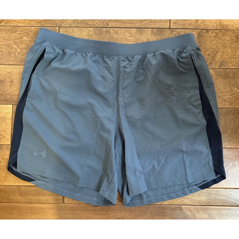 Under Armour Mens Gray Launch 7" Running Shorts 2XL 1361493-014 Lined NEW